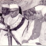 Babuji (left but one) with Morarji Desai (Indian 5th Prime minister) in Samalkha in mid 1970s